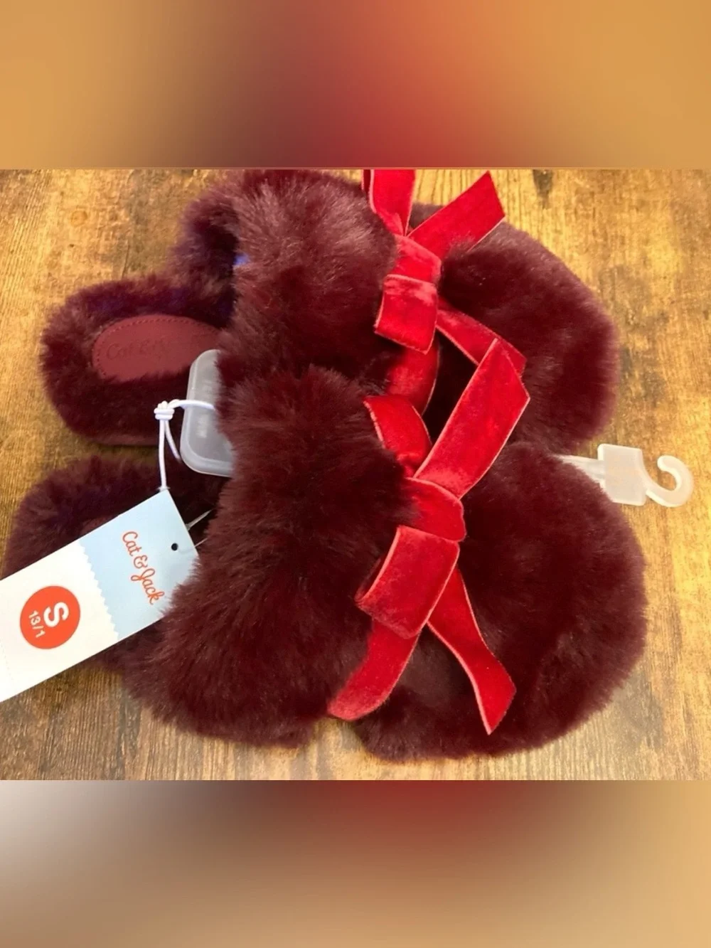 Kids' Scuff Slippers - Cat & Jack™ Red Small 13/1 New